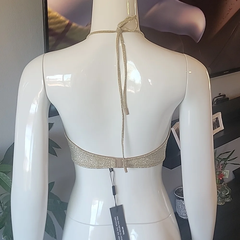 ASTRO gold sparkle brown inner linning top - Picture 2 of 4